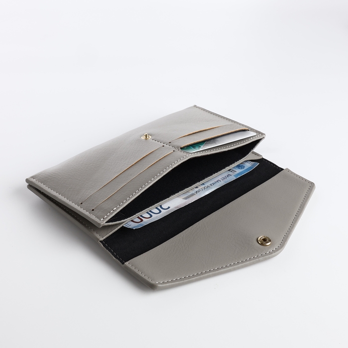 Кошелёк женский на кнопке, цвет серый Кошелёк женский на кнопке, цвет серый