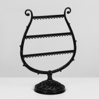 Подставка для украшений &laquo;Арфа&raquo;, 23 места, 10&times;20&times;27 см, цвет чёрный