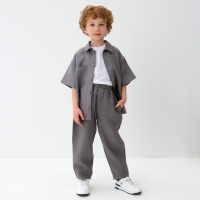 Брюки для мальчика KAFTAN Linen, р. 32 (110-116), серый Брюки для мальчика KAFTAN Linen, р. 32 (110-116), серый