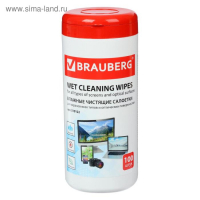Чистящие салфетки BRAUBERG для мониторов и оптических поверхностей, влажные, в тубе 100 штук Чистящие салфетки BRAUBERG для мониторов и оптических поверхностей, влажные, в тубе 100 штук