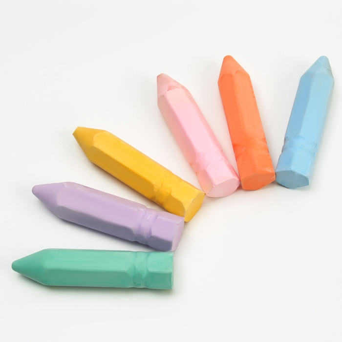 Мелки для рисования &laquo;Карандаши&raquo;, набор 6 цветов, размер 1 шт. &mdash; 2,5 &times; 10 см