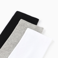 Набор мужских носков (3 пары), цвет белый/серый меланж/чёрный, размер 27-29