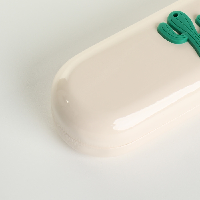 Футляр для очков на хлопушке, длина 16 см, цвет молочный Футляр для очков на хлопушке, длина 16 см, цвет молочный