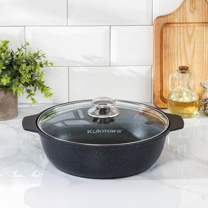 Жаровня, 3 л, d=28 см, h=8,5 см, антипригарное покрытие, цвет тёмный мрамор Жаровня, 3 л, d=28 см, h=8,5 см, антипригарное покрытие, цвет тёмный мрамор