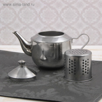 Чайник из нержавеющей стали «Альваро», 500 мл, металлическое сито, фиксированная ручка Чайник из нержавеющей стали «Альваро», 500 мл, металлическое сито, фиксированная ручка