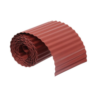 Лента бордюрная, 0.2 &times; 9 м, толщина 0.6 мм, пластиковая, гофра, тёмно-коричневая, Greengo