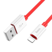 Кабель Hoco X87, Lightning - USB, 2.4 А, 1 м, оплётка силикон, красный Кабель Hoco X87, Lightning - USB, 2.4 А, 1 м, оплётка силикон, красный