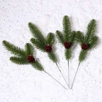 Декор &laquo;Веточка ели с шишкой&raquo;, набор 4 шт., размер 1 шт. &mdash; 28 см