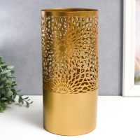 Подсвечник металл на 1 свечу "Цветок-паутина" золото 26х13х13 см