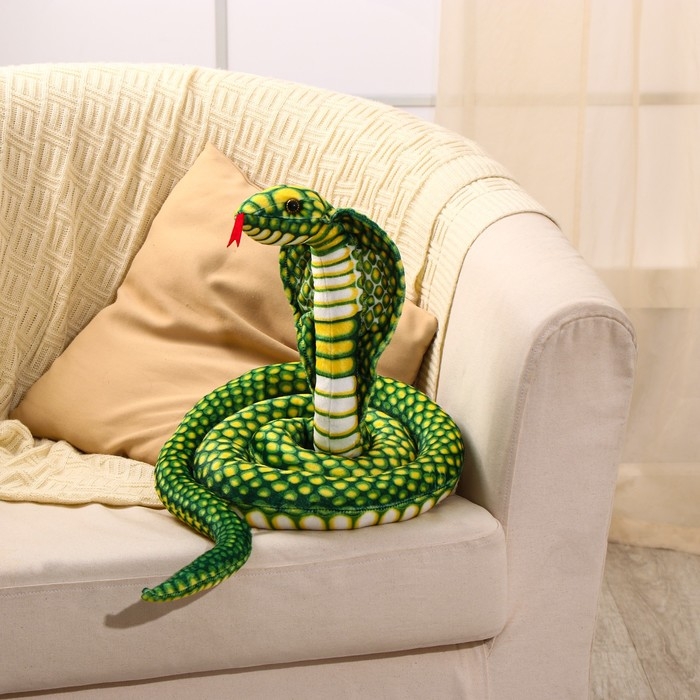 Мягкая игрушка &laquo;Кобра&raquo;, 200 см, цвет зелёный