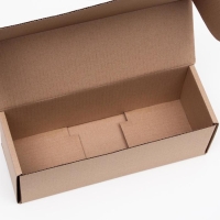 Коробка складная под бутылку, без печати, бурая 12 х 33,6 х 12 см, Коробка складная под бутылку, без печати, бурая 12 х 33,6 х 12 см,