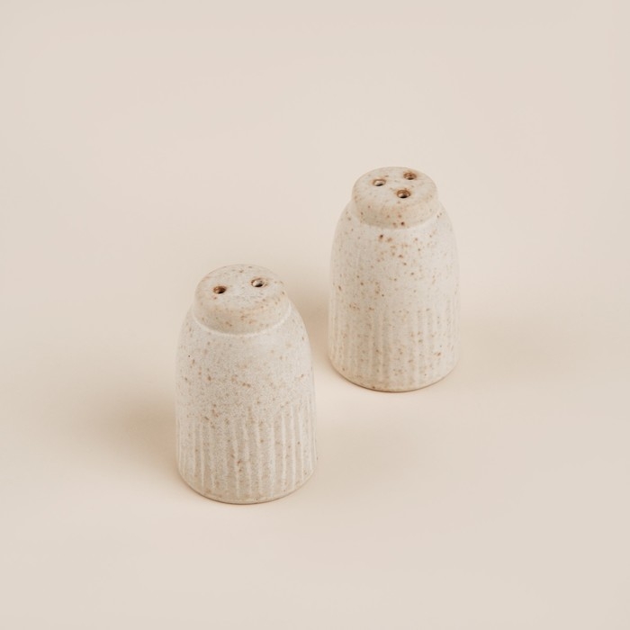 Набор для специй керамический SL Home &laquo;Виенто&raquo;, 2 предмета: солонка 80 мл, перечница 80 мл, цвет бежевый