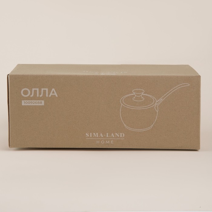 Ковш из нержавеющей стали SL Home &laquo;Олла&raquo;, 1,5 л, d=16 см, h=7,5 см, с крышкой, индукция