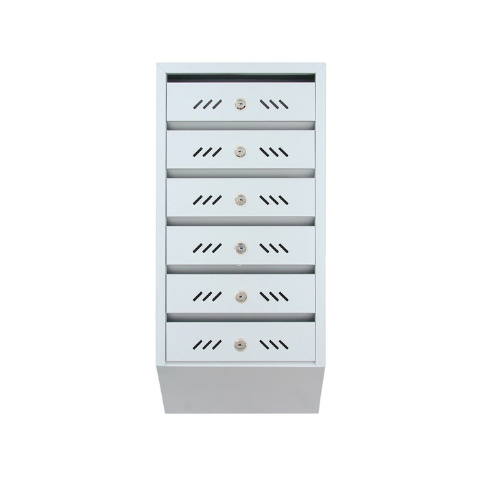 Ящик почтовый многосекционный, 6 секций, с задней стенкой, серый, дверка МИКС Ящик почтовый многосекционный, 6 секций, с задней стенкой, серый, дверка МИКС