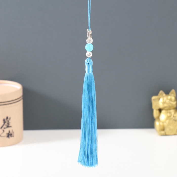 Подвеска текстиль, металл Подвеска текстиль, металл "Бабочка" синяя 1х1,2х16,5 см