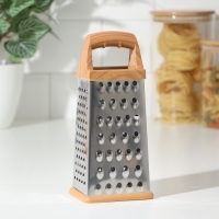 Тёрка четырёхгранная Доляна &laquo;Деревенька&raquo;, 22&times;9 см, цвет коричневый