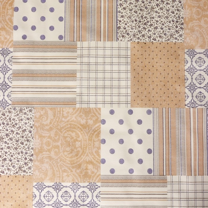 Клеёнка на стол на нетканой основе Доляна &laquo;Уют&raquo;, ширина 137 см, рулон 20 м, общая толщина 0,2 мм, цвет бежевый