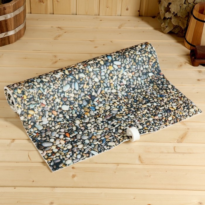 Лежак для бани с принтом "Галька" 150х50 см