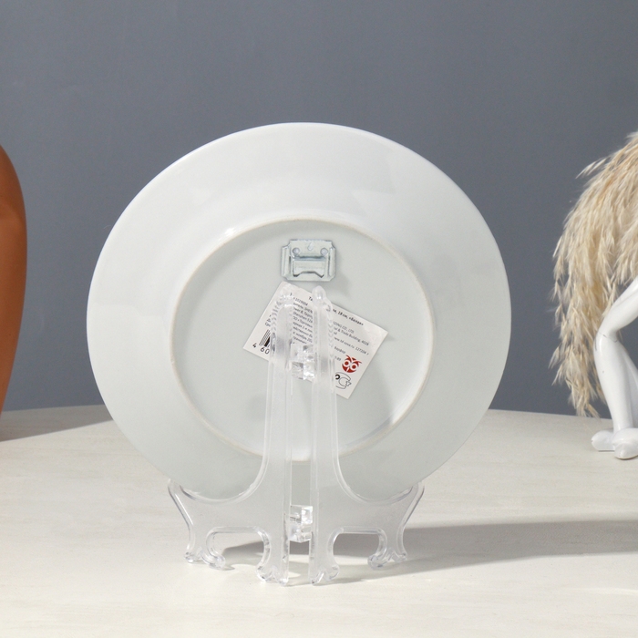 Тарелка декоративная "Цветы", вид 2, D = 17,5 см