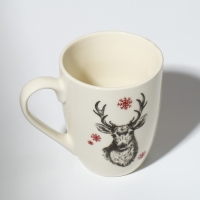 Кружка керамическая с ложкой Дорого внимание «Олень», 310 мл, Кружка керамическая с ложкой Дорого внимание «Олень», 310 мл,
