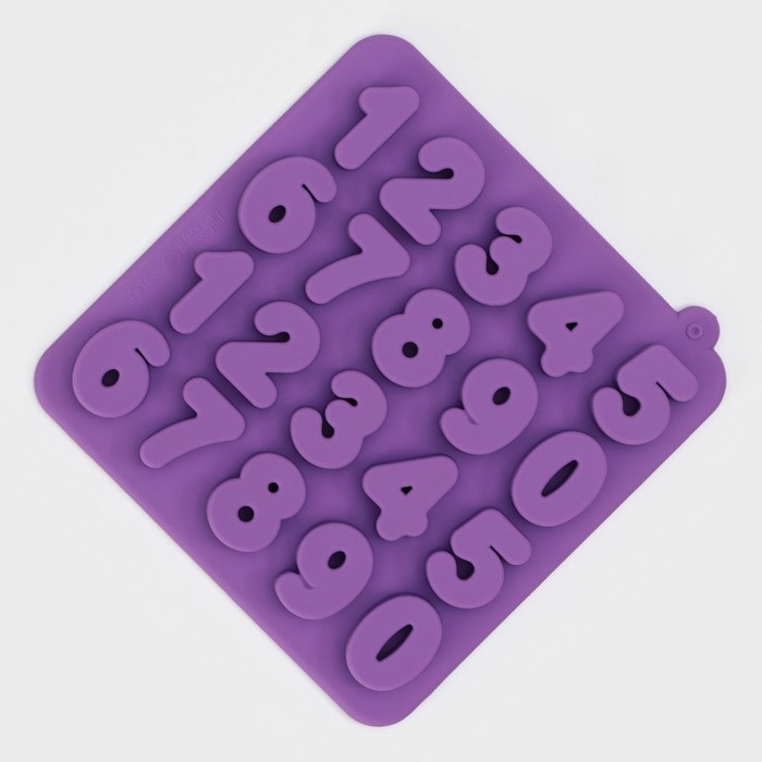 Форма для кондитерских украшений Доляна «Цифры», силикон, 16×16×2 см, 20 ячеек (2,9×2,2 см), цвет МИКС Форма для кондитерских украшений Доляна «Цифры», силикон, 16×16×2 см, 20 ячеек (2,9×2,2 см), цвет МИКС