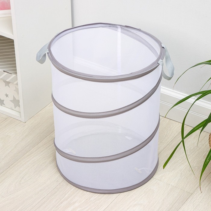 Корзина для белья Доляна, складная, 35×35×43 см, цвет белый Корзина для белья Доляна, складная, 35×35×43 см, цвет белый