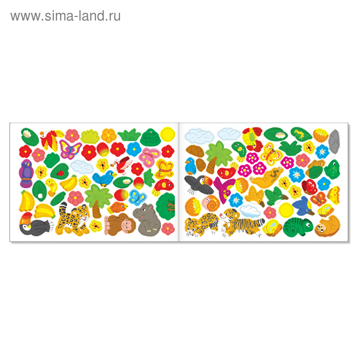 100 наклеек набор &laquo;Мир животных&raquo;, 4 шт. по 16 стр.