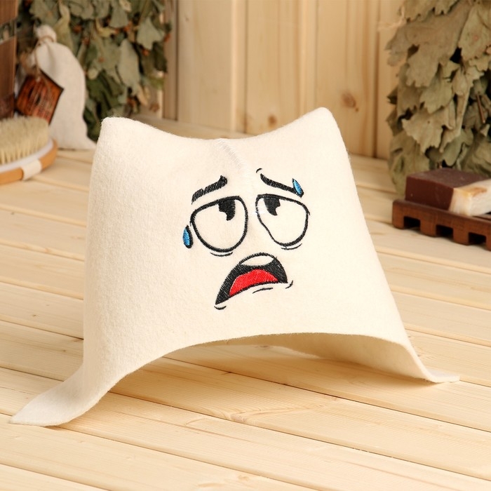 Шапка банная с вышивкой Шапка банная с вышивкой "Настроение 4"