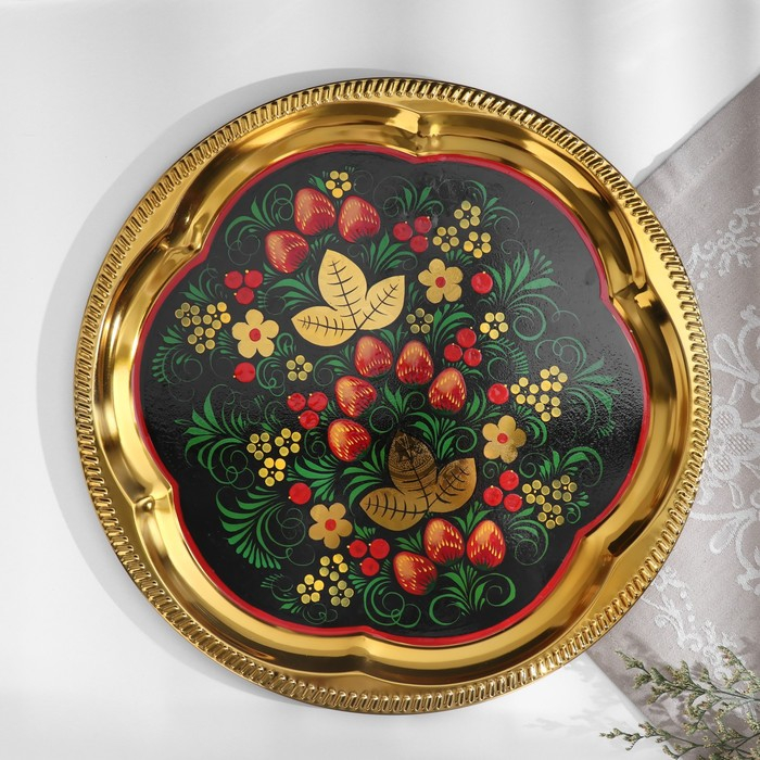 Набор &laquo;Хохлома&raquo;, овал, 3 предмета, самовар 3 л, заварочный чайник 0,7 л, поднос