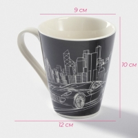 Кружка фарфоровая Доляна «Машина», 310 мл, цвет чёрный Кружка фарфоровая Доляна «Машина», 310 мл, цвет чёрный