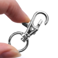 Карабин металлический, 40 &times; 18 мм / 12 &times; 2,3 мм, 10 шт, цвет серебряный