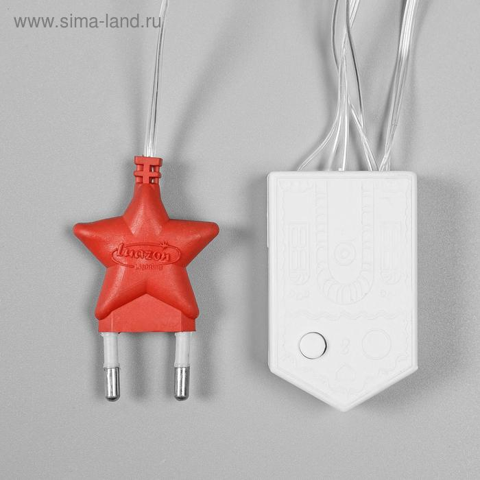 Гирлянда &laquo;Бахрома&raquo; 2.4 &times; 0.9 м с насадками &laquo;Звёздочки&raquo;, IP20, прозрачная нить, 186 LED, свечение синее, 8 режимов, 220 В