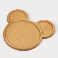 Менажница Adelica «Микки», 3 секции, 25×23×1,8 см, пропитана минеральным маслом, в подарочной коробке, берёза Менажница Adelica «Микки», 3 секции, 25×23×1,8 см, пропитана минеральным маслом, в подарочной коробке, берёза