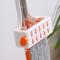 Швабра с отжимом, водосгоном и щёткой Raccoon, 2 насадки из микрофибры 50&times;11 см, стальная ручка 141 см