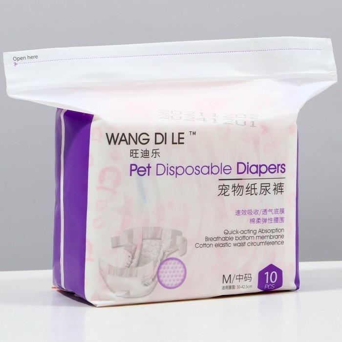 Подгузники для домашних животных, размер M, для девочек, 10 шт/уп Подгузники для домашних животных, размер M, для девочек, 10 шт/уп