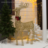 Светодиодная фигура «Олень золотистый» 70 × 120 × 30 см, металл, 220 В, свечение тёплое белое Светодиодная фигура «Олень золотистый» 70 × 120 × 30 см, металл, 220 В, свечение тёплое белое