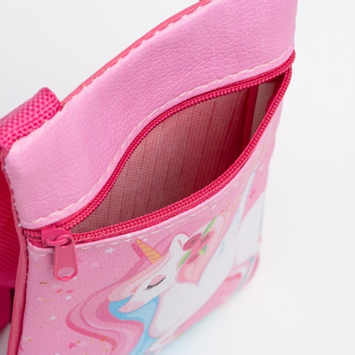 Сумка детская «Розовый единорог», эко-кожа, фиолетовый, 16х11 см Сумка детская «Розовый единорог», эко-кожа, фиолетовый, 16х11 см