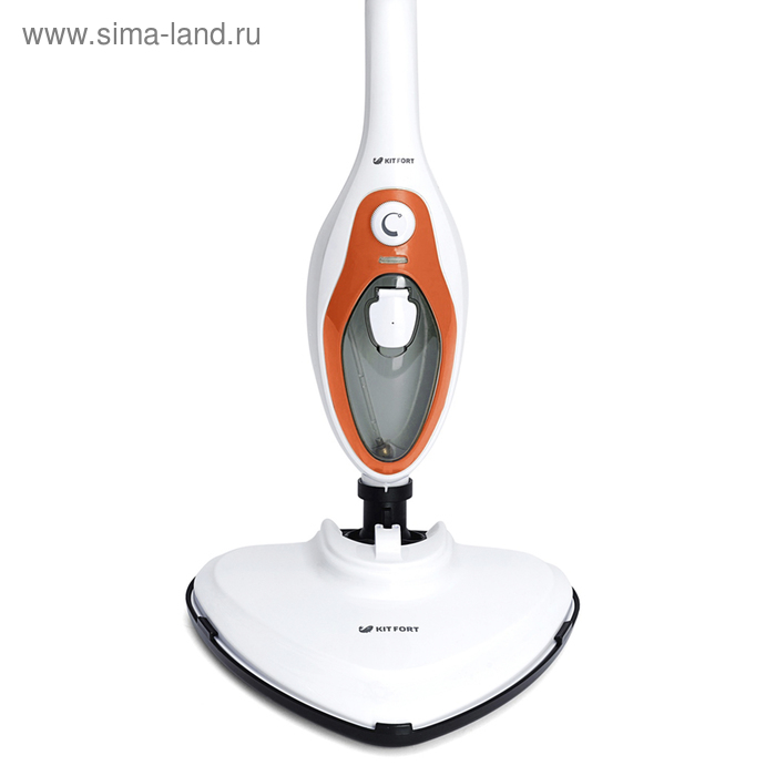Паровая швабра Kitfort KT-1004-3, 1500 Вт, 350 мл, шнур 4.8 м, бело-оранжевая Паровая швабра Kitfort KT-1004-3, 1500 Вт, 350 мл, шнур 4.8 м, бело-оранжевая