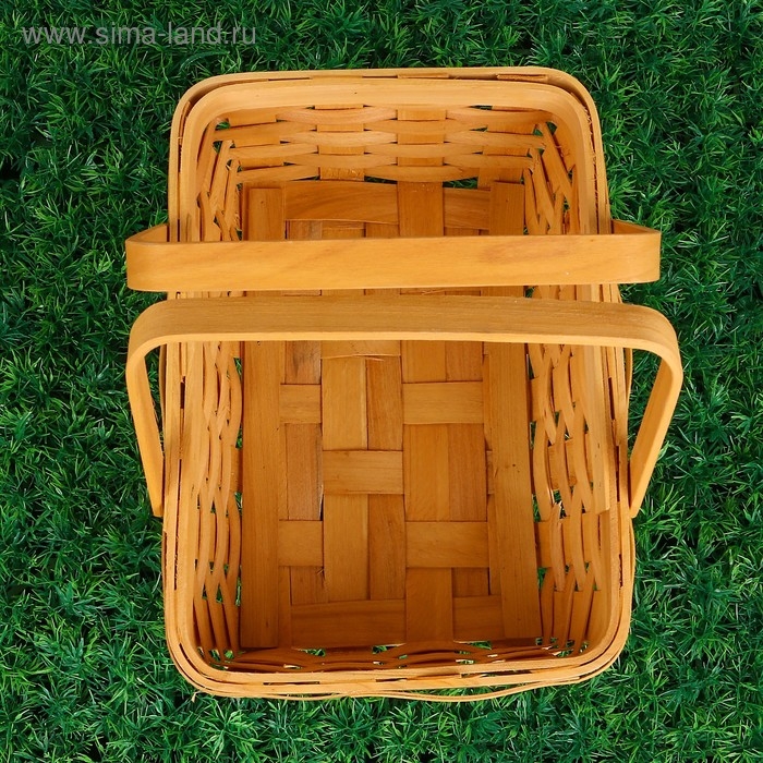 Корзинка &laquo;Лукошко&raquo;, 31,5&times;21,5&times;12/25,5 см, шпон