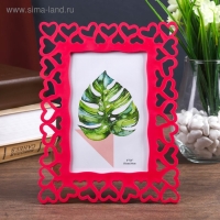 Фоторамка пластик 10х15 см "Сердца" малиновая 20,8х16 см Фоторамка пластик 10х15 см "Сердца" малиновая 20,8х16 см