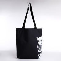 Шопер Котики, 40х12х38, цвет чёрный Шопер Котики, 40х12х38, цвет чёрный