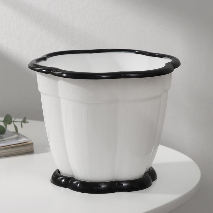 Горшок с поддоном &laquo;Восторг&raquo;, 1,5 л, цвет белый