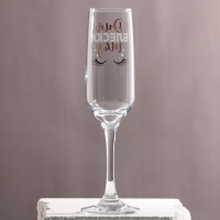 Бокал для шампанского &laquo;Для блеска глаз&raquo;, 210 мл, тип нанесения рисунка: деколь