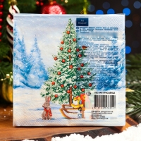 Новогодние салфетки бумажные Art Bouquet &laquo;Лесная красавица&raquo;, 3 слоя, 33х33, 20 шт.