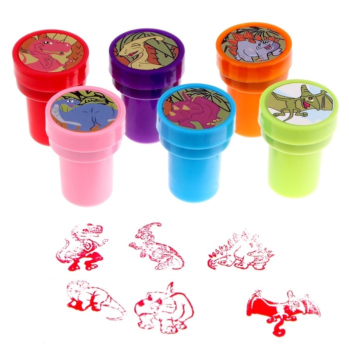 Печать цветная &laquo;Динозавры&raquo;, набор 6 шт., МИКС