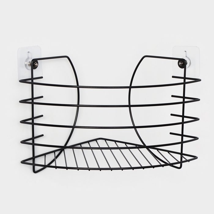 Полка угловая для ванной с высоким бортом, 22,5×22,5×20,5 см, черная Полка угловая для ванной с высоким бортом, 22,5×22,5×20,5 см, черная