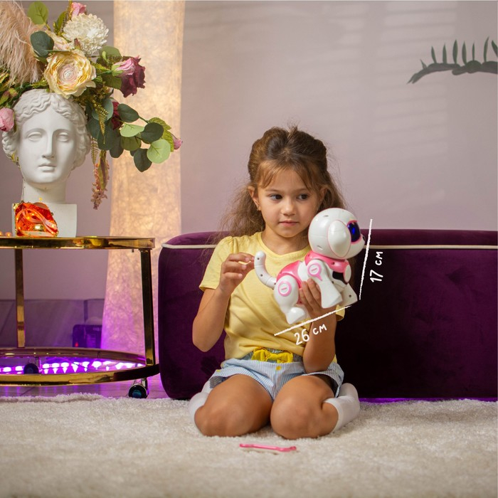 Робот собака «Чаппи» IQ BOT, интерактивный: сенсорный, свет, звук, музыкальный, танцующий, на аккумуляторе, на русском языке, розовый Робот собака «Чаппи» IQ BOT, интерактивный: сенсорный, свет, звук, музыкальный, танцующий, на аккумуляторе, на русском языке, розовый