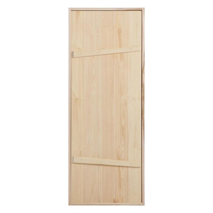 Дверной блок для бани, 180&times;70см, из сосны, на клиньях, массив, "Добропаровъ"