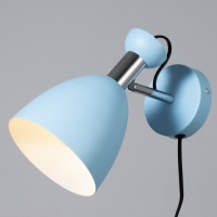 Бра с выключателем на проводе "Клаудиа" Е27 40Вт синий 28х15х20см Бра с выключателем на проводе "Клаудиа" Е27 40Вт синий 28х15х20см