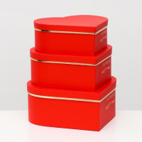 Набор коробок 3 в 1 "сердца" красный, 28.5 x 26 x 11 - 23.5 x 21 x 8.5 см Набор коробок 3 в 1 "сердца" красный, 28.5 x 26 x 11 - 23.5 x 21 x 8.5 см